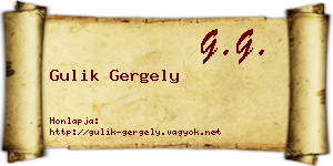 Gulik Gergely névjegykártya